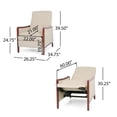 thumbnail image 4 of GDF Studio Mendota Mid Century Modern Fabric Channel Stitch Wood Pushback Recliners, Set of 2, Sand and Walnut, 4 of 13
