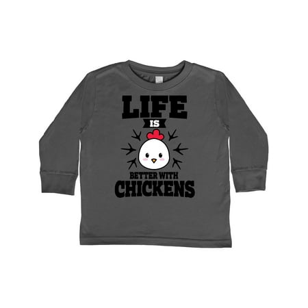 

Inktastic Life is Better with Chickens Gift Toddler Boy or Toddler Girl Long Sleeve T-Shirt