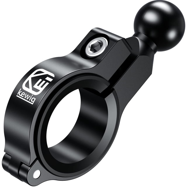 BRCOVAN Aluminum Alloy Handlebar Clamp Mount Base with 17mm TPU Ball for Round Rails Diameter 0.5'' 0.87'' 1'' 1.26'', Compatible with Garmin GPS Mount 17mm Ball Socket