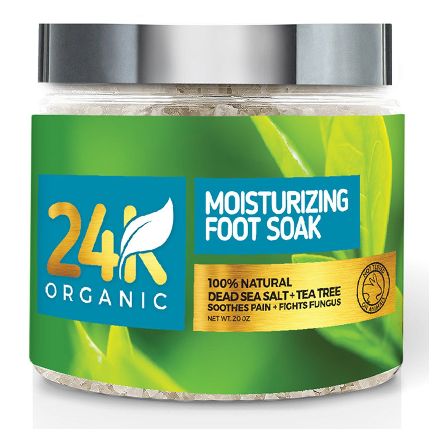 Moisturizing Foot Soak with Tea Tree Oil And Epsom Salt By 24K Organics