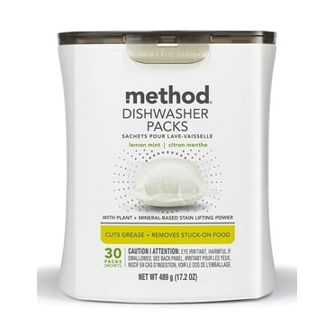 2X - Method Dishwasher Detergent Packs, Lemon Mint, 30 Count