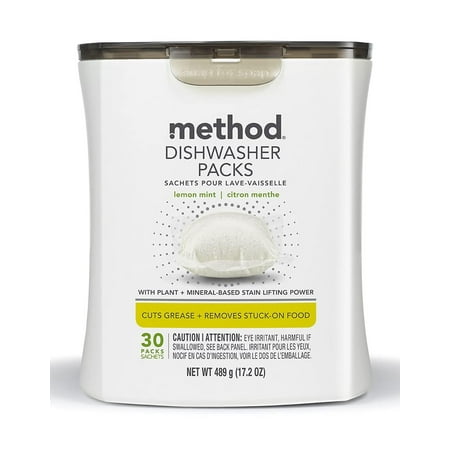 2X - Method Dishwasher Detergent Packs, Lemon Mint, 30 Count