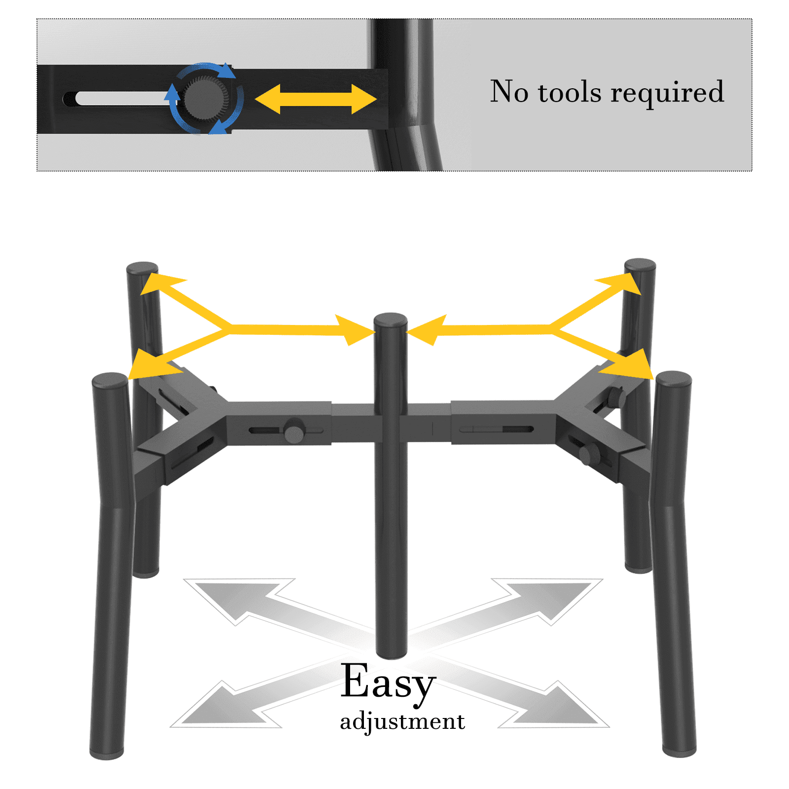 SHAINFUN Adjustable Dog Bowl Stand for Large & Medium Dogs, Raised Dog Food & Water Bowl Holder, Fits 7-10.6" Wide Bowls, 11" Tall, 2-in-1 Design Tall Dog Food Bowl Stand, Bowl Not Included