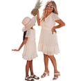 thumbnail image 2 of IBTOM CASTLE Mommy and Me Dresses Matching Outfits Floral Sleeveless Spaghetti Strap V Neck Sunflower Beach Dress for Mother and Daughter S White, 2 of 8
