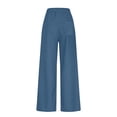 thumbnail image 7 of Women's High Waisted Jeans, Straight Leg Elastic Waist Pull On Jeans, Stretchy Relaxed Fit Denim Pants with Pockets, Fashion Casual Jeans for Daily Wear Blue XXL, 7 of 7