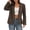 Coffee, variant on Blazers for Women Business Long Sleeve Collarless Open Front Suit Jacket Work Office Jacket Blazers Red M