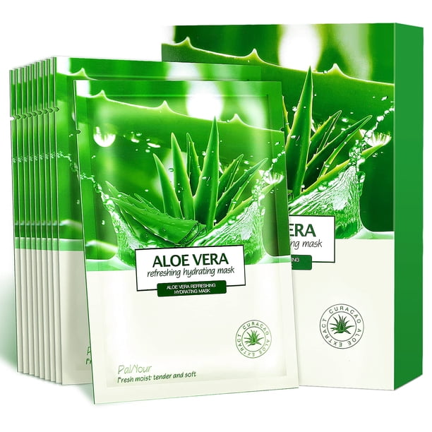 Lámina de cuidado facial PalNour Aloe Hidratante de 25 ml, paquete de 10