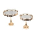 thumbnail image 3 of BalsaCircle 2 pcs 12" and 10" Gold Round Metal Pedestal Cake Stand with Mirror Top Party Display Dessert Riser Pedestal, 3 of 8