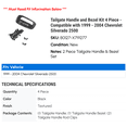 thumbnail image 2 of Tailgate Handle and Bezel Kit 4 Piece - Compatible with 1999 - 2004 Chevy Silverado 2500 2000 2001 2002 2003, 2 of 2