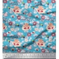 thumbnail image 1 of Soimoi Poly Georgette Fabric Floral & Cat Cartoon Print Fabric by Yard 52 Inch Wide, 1 of 1