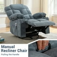 thumbnail image 4 of Swivel Rocker Recliner, LEGAHOME Modern Manual Recliner Chair with Heat and Massage, 360° Swivel & 30° Rocking Nursery Guilder Recliner with Cup Holder, 22.8in Wide Seat, Blue, 4 of 8