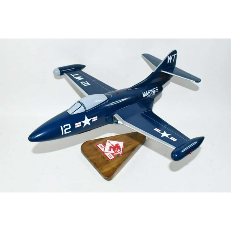 VMF-232 Red Devils 1953 F9F Panther Model, 18in, Mahogany, Navy