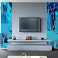 thumbnail image 3 of Inteprter Pegatinas de pared de espejo, decoración de carteles tridimensionales, adornos de espejo, Fondo de arte impermeable para dormitorio Decoración del hogar Azul 135x37cm Inteprter HA074985-10, 3 of 6