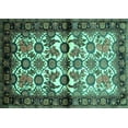 thumbnail image 1 of Ahgly Company Machine Washable Indoor Rectangle Persian Turquoise Blue Traditional Area Rugs, 3' x 5', 1 of 4