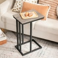 thumbnail image 4 of HOOBRO Set of 2 C-Shaped End Tables with Metal Frame, Slide Under, Greige and Black, 4 of 10