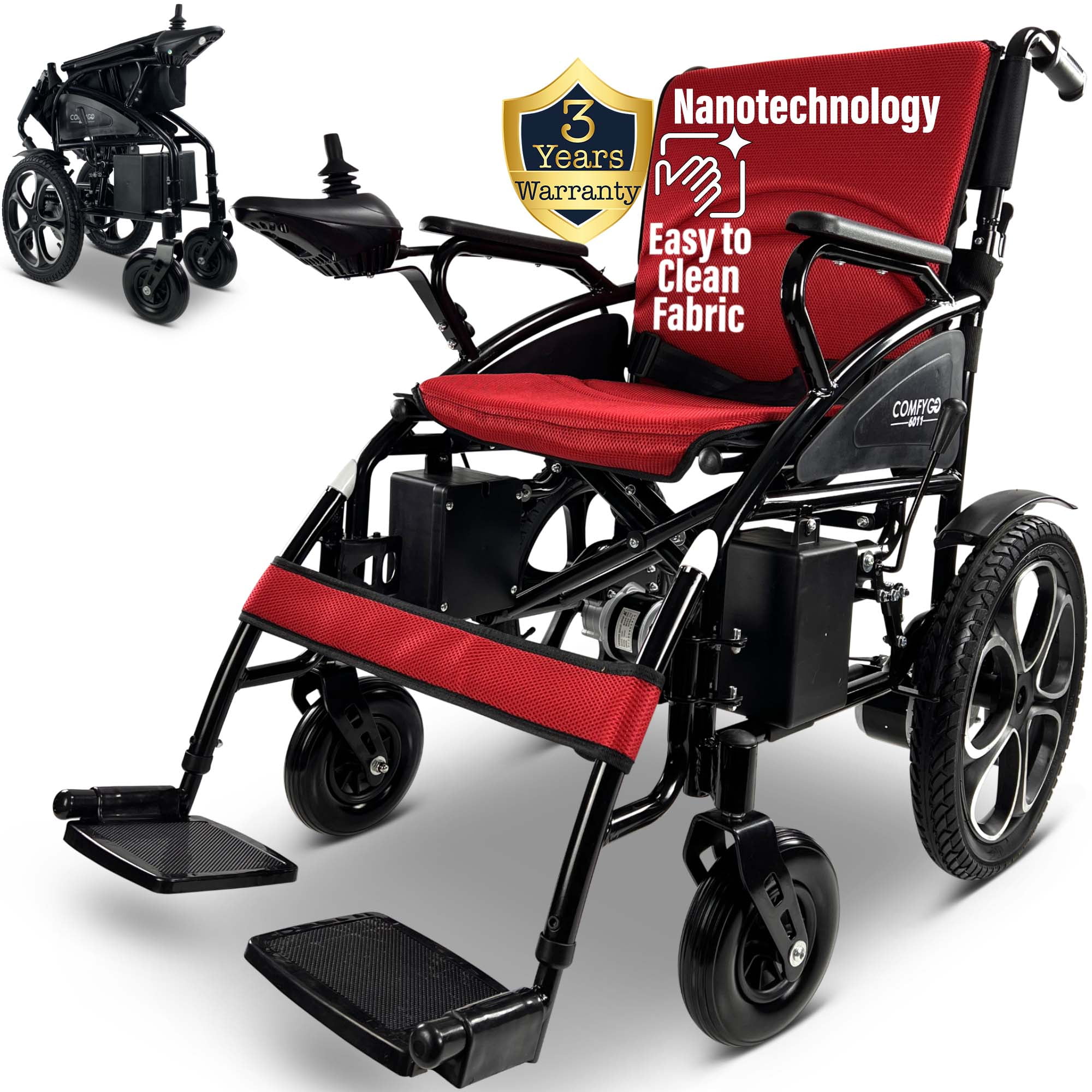 Portable Electric Wheelchair for Adults, Foldable Motorized Power