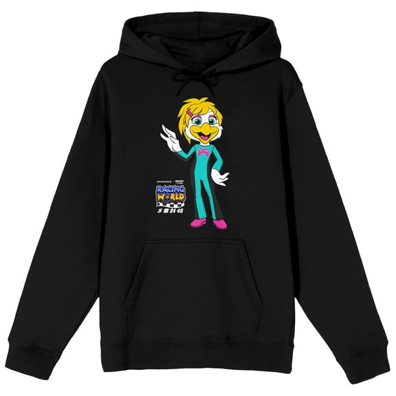 Chuck E. Cheese Racing Helen Long Sleeve Black Adult Hooded Sweatshirt