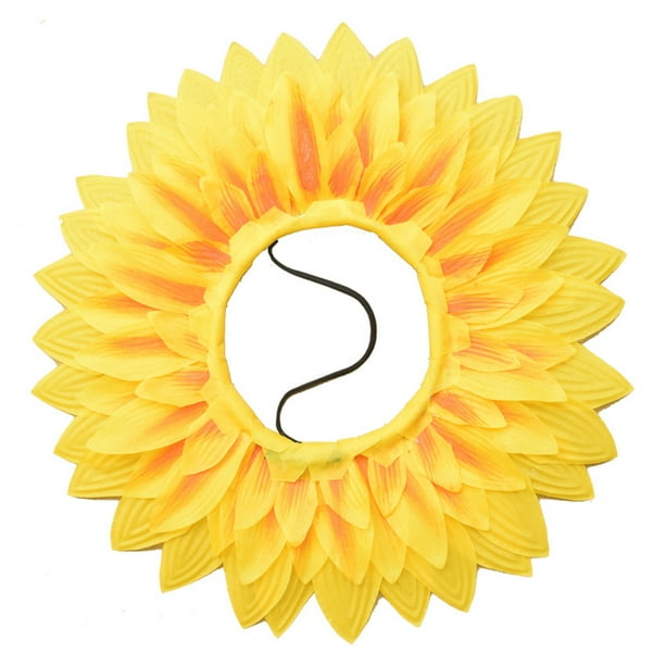 Naiovety Sombrero amarillo del traje de los girasoles de la novedad de la aplicación amplia para todas las edades Sombreros de los girasoles Kits de decoración para fiestas