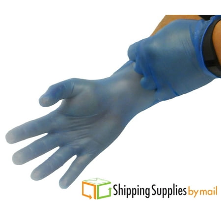 (500) Disposable Vinyl Gloves - Medium Powder Free, Blue, Latex Free, Allergy Free, Work, Food Service, Cleaning
