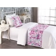 thumbnail image 2 of Delicate Roses Bed Runner Set, Pastel Colors Drawn Aquarelle Flowers Vintage with Dreamy Petals Art, Decorative Bedding Scarf & a Pillow Sham for Hotels Homes, Twin, Pale Lilac Magenta, by Ambesonne, 2 of 3