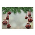 thumbnail image 1 of Christmas Cutting Board, Xmas Traditional Winter Season Theme Fir Twigs and Vibrant Balls Graphic Print, Decorative Tempered Glass Cutting and Serving Board, Small Size, Green and Red, by Ambesonne, 1 of 1