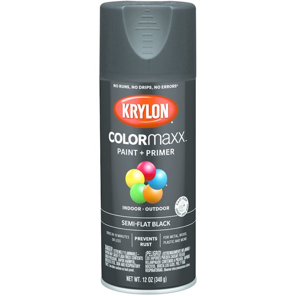 Krylon 5578 Spray Paint SemiFlat Black Paint / 6 EA