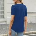 thumbnail image 4 of CaiJunJia Tops Womens Summer Tops Trendy Short Sleeve V Neck T Shirts Casual Dressy Loose Pleated Basic Tunic Blouse, 4 of 7