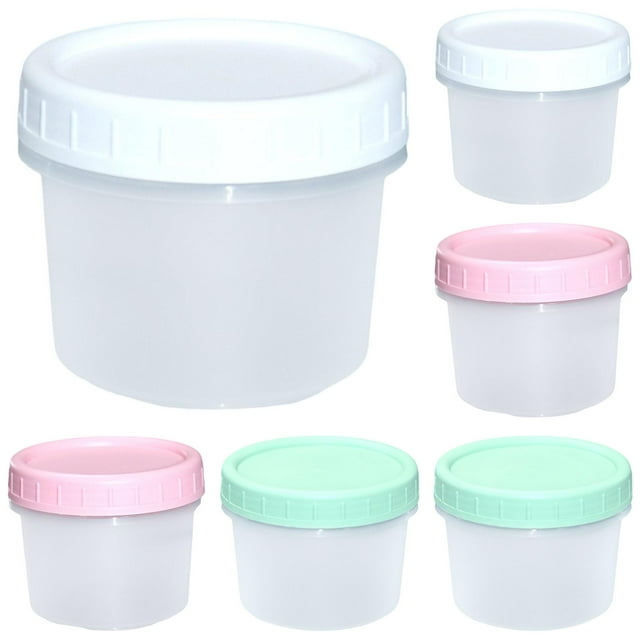 6 Pack 5.4oz Reusable Freezer Storage Containers with Twist Top Lids Airtight,Clear Plastic Food Storage Meal Prep Containers for Leftover Lunch Fruit Salad Snack, Small Soup Container Microwave Safe