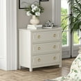 thumbnail image 2 of COZAYH Farmhouse 3-Drawer Dresser, Rustic Chest of Drawers with Embossed Geometric Lines, French Country Dresser for Bedroom, Living Room, 2 of 7