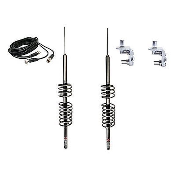 DUAL PREDATOR 10K K-2-6 CB,HAM ANTENNA, 18FT DUAL COAX, 2 RV1 BRACKETS AND STUDS