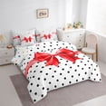 thumbnail image 2 of Erosebridal Girls Red Ribbon Bow Twin Bedding Sets 7-Piece,Kids Teens Black Vintage Polka Dots Bedding Comforter Set,Ultra Soft Home Decor, 2 of 6