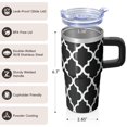 thumbnail image 3 of 20oz Geometric Pattern Handle Tumbler, Double Wall Insulated Stainless Steel Travel Coffee Mug Leak Proof with Reusable Straw, 3 of 5