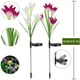 thumbnail image 3 of Luz solar para jardín, Swonuk 2 piezas Lámparas solares para jardín 4 cabezas de lirios flores luz solar con lámparas LED que cambian de color para jardín/césped/campo/patio/camino, 3 of 7