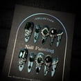 thumbnail image 2 of Purely handmade wearing nail, advanced sense green cat eye long high-end nail art piece, flash diamond heavy industry fake nail patch, 2 of 6