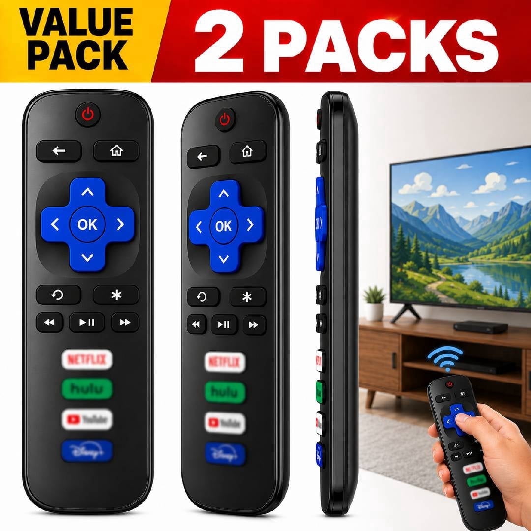 Ustris 2 pack Replacement Remote Control Only for Roku TV, Compatible for TCL Roku/Hisense Roku/Onn Roku/Sharp Roku/Element Roku/Westinghouse Roku/Philips Roku Smart TVs (Not for Roku Stick and Box)
