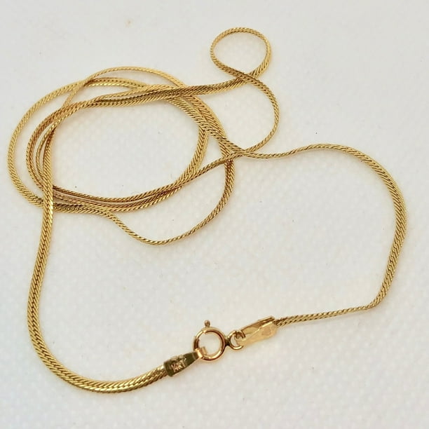 PremiumBead Italian! 14K Gold Foxtail Chain 20" Necklace 10017C