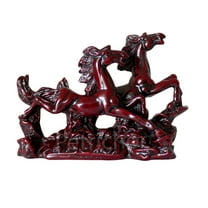 Red Running Horse Pair Modern Home Decoration Figurine (Colour: Red, Length: 5.5 inches)