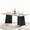 Gray + Black, variant on Modern Farmhouse Rectangular Dining Table, 71 Inch Large Wooden Tabletop for 6-8 People, Easy Assembly Multi Purpose Table for Home Office Conference Room - Grey + Black