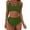 Green, variant on Womens Bathing Suits Modest High Waisted Bikini Sets Cute 2 Piece Swim Suit Spaghetti Strap Ruched Swimsuits