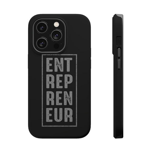 DistinctInk Tough Case for Apple iPhone 15 PRO (6.1" Screen), Compatible with MagSafe Charging - Entrepreneur Word Art