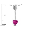 thumbnail image 4 of Star K� 6mm Simulated Pink Tourmaline Heart Arrow Bar Pendant Necklace, 4 of 9