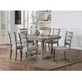 thumbnail image 5 of 1 Piece Diamond Wood Grain Pattern Dining Table, Solid Wood Rectangle Table for 6 People, Rustic Style Table for Living Room/Dining Room, Grey, 5 of 6