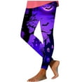 thumbnail image 6 of YOIAVAIOY Yoga Pants for Women High Waisted Halloween Leggings Pumkin Ghost Graphic Print Workout Running Athletic Tights Buttery Soft Milk Silk Legging Mint Purple M, 6 of 7