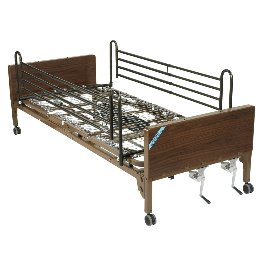 Drive Medical Multi Height Manual Hospital Bed with Full Rails