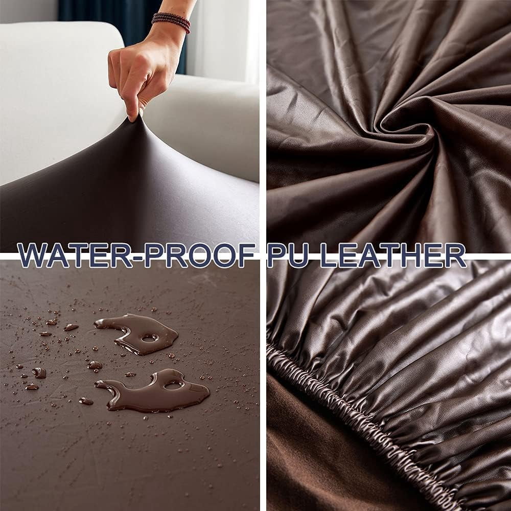 Leather RV Dinette Cushion Covers, PU Waterproof Slipcovers for Rv Furniture Dinette Cushion Covers Anti-Slip Rv Sofa Cover
