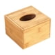 thumbnail image 3 of Caja de pañuelos de bambú con tapa, dispensador de pañuelos faciales, organizador decorativo rectangular S, 3 of 9