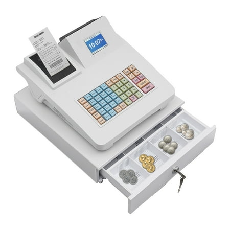 Electronic Cash Register Pos System Supermarket Bar Retail Shop with Cash Drawer White