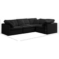 thumbnail image 3 of Maklaine Contemporary Velvet Modular Sectional in Black Finish, 3 of 8