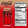 thumbnail image 3 of Coca-Cola Vanilla Zero Sugar Soda Pop, 12 fl oz, 12 Pack Cans, 3 of 5