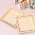 thumbnail image 4 of WEUVEB 4Pcs Wooden Wood Tray Square Tray For Organize Building Blocks And Children, 4 of 8